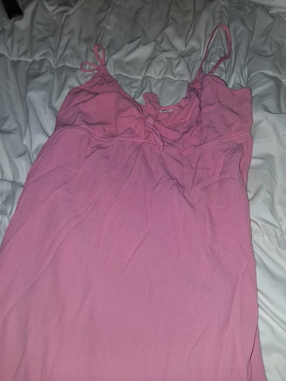 Garage Pink Spaghetti-Strap Maxi Dress with Front Tie